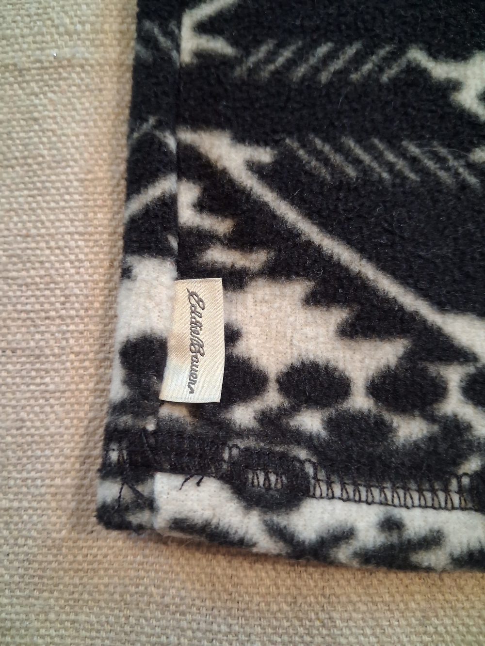 Eddie Bauer Black & White Print Quarter-Zip Pullover Womwn's Size Small - Picture 4 of 7